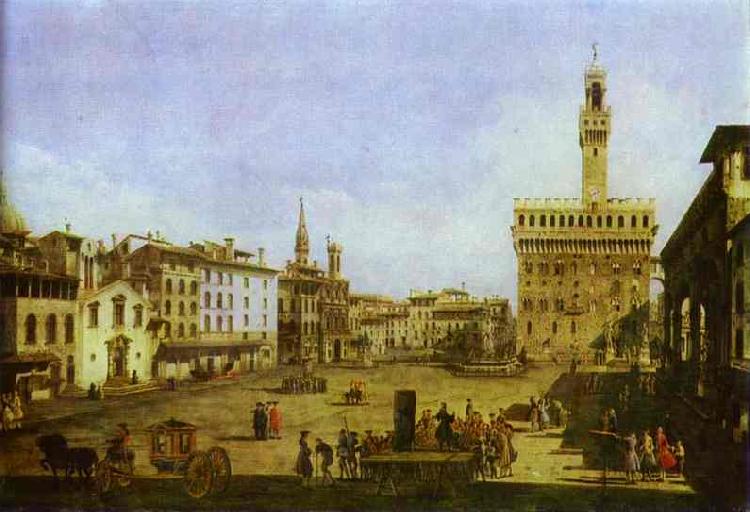 Bernardo Bellotto Signoria Square in Florence. France oil painting art
